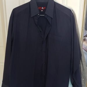 Mens Navy Blue button up shirt